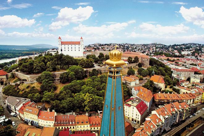 Bird's eye view of Bratislava's Old Town.