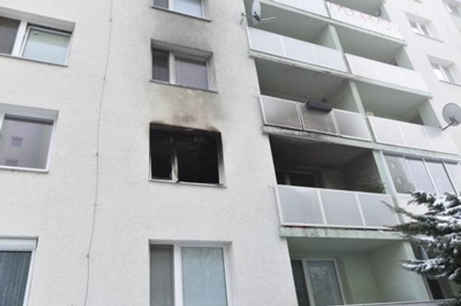 The flat damaged by night fire in Trnava