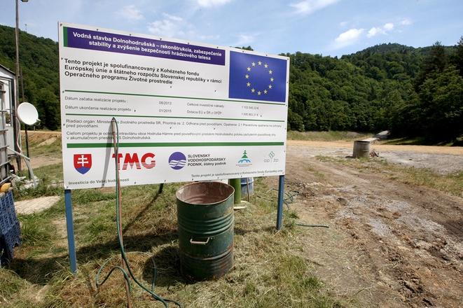 Signs across Slovakia show what has been reconstructed or built from EU funds. 