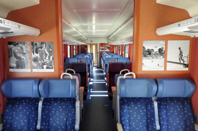 The photo exhibition commemprating Alexander Dubček on trains. 