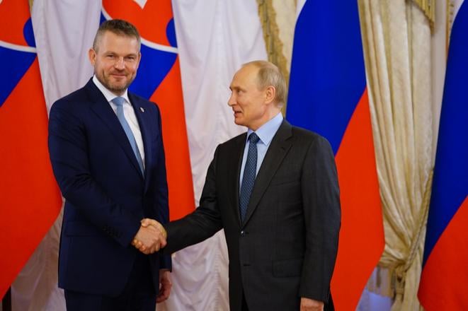 Peter Pellegrini and Vladimir Putin