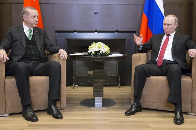 Turkish President Recep Tayyip Erdogan met his Russian counterpart on May 3.