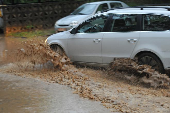 Prešov was flooded due to a supercell storm on May 12, 2017.