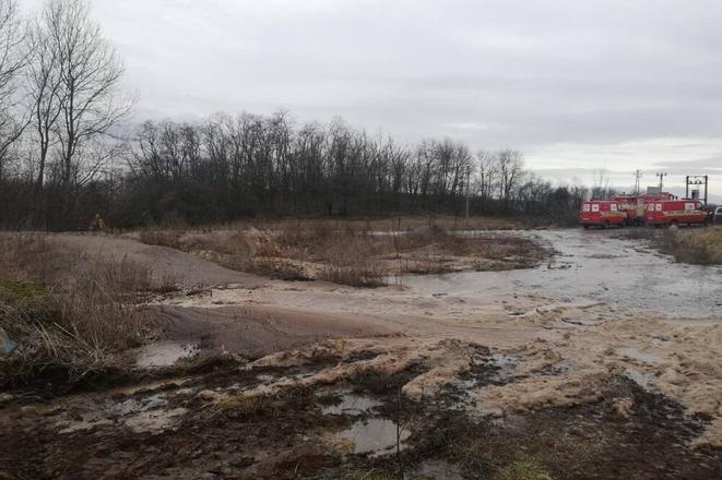 An ecological disaster occurs in Čabradský Vrbovok, near Krupina, on February 6, 2020.
