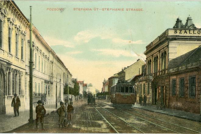 The historical look of Štefánikova Street.