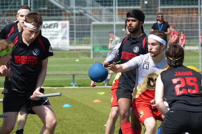 Pressburg Phantoms play against Southampton Quidditch in one of the quidditch tournaments. 