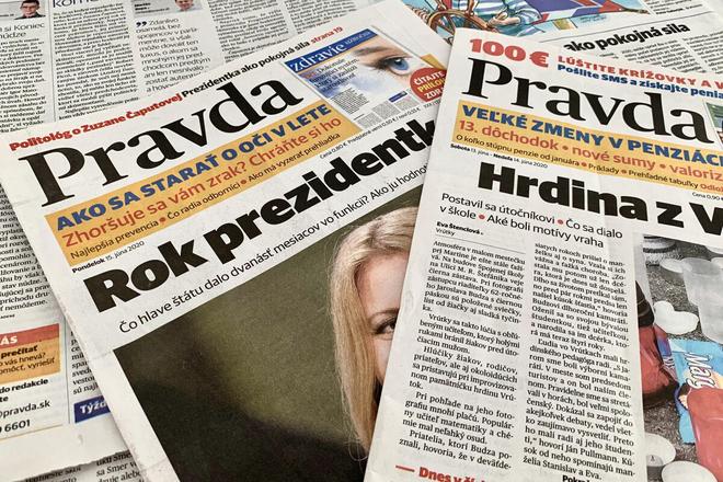 The publisher, Perex, is under temporary protection from June 15 until October. The Pravda daily is the publisher's strongest brand.