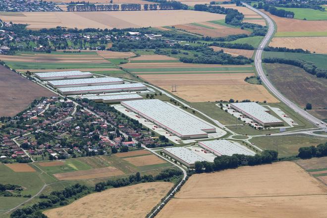 A visualition of the new industrial and logistics park in Nová Polhora, near Košice