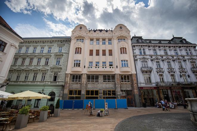 The Art Noveau Roland's Palace is one of the most beautiful buildings flanking the Main Square in Bratislava  