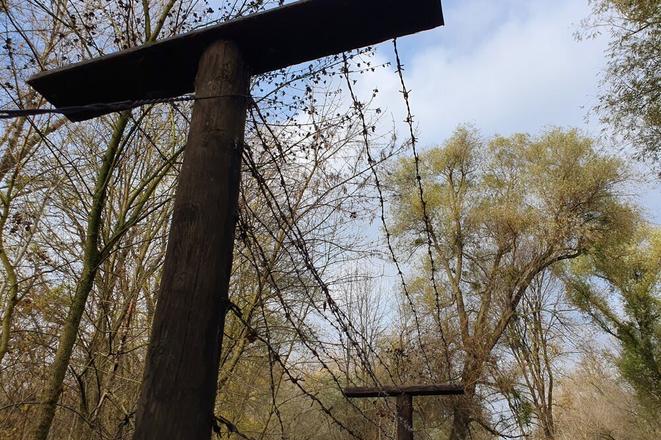The barbed wire used to be charged with lethal high voltage.