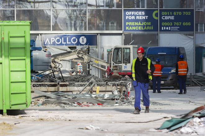 The Apollo 1 Business Centre being demolished in Bratislava on November 27, 2019