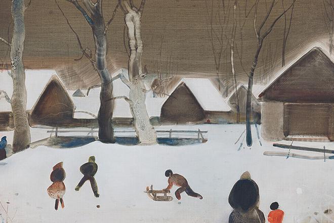 Vladimí Kompánek's winter-themed paintings are exhibited at the City Gallery of Bratislava (GMB) until the end of February 2020