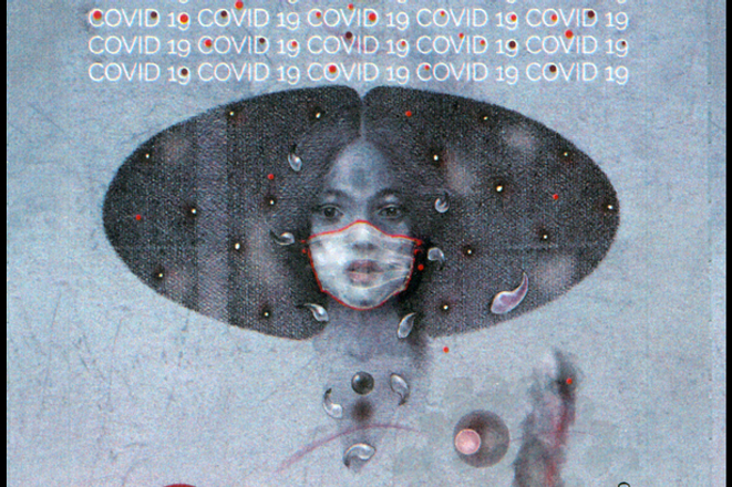 New postal stamp with coronavirus motives.
