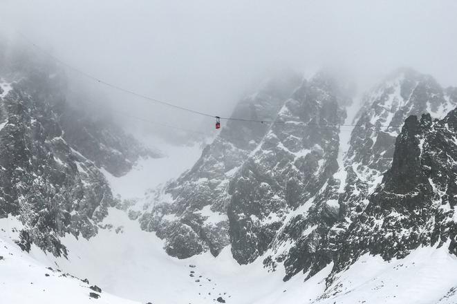 Cable car to Lomnický Peak (March 2019)