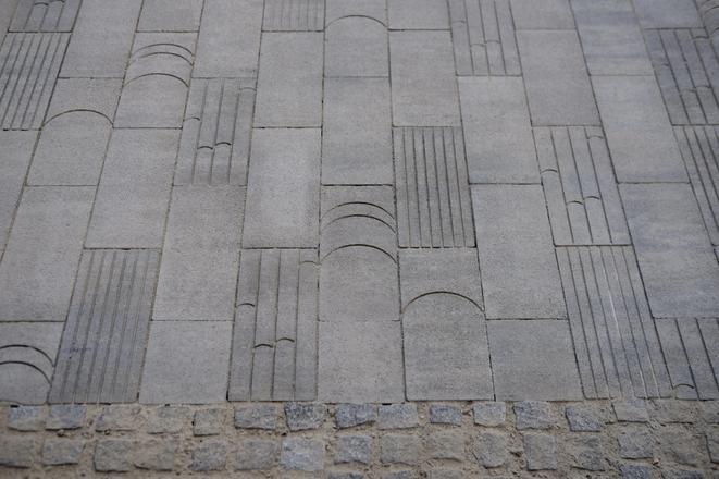 The new, original paving design. 