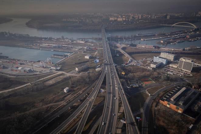 The Prístavný Bridge, part of the D1 highway, is the busiest section in Slovakia, with about 100,000 vehicles crossing it every day.
