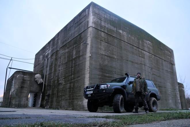 Juraj Somolányi stands outside the Bunker Music House