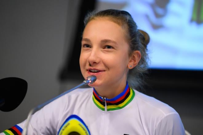 Na snímke cyklistka a dvojnásobná juniorská medailistka Viktória Chladoňová.