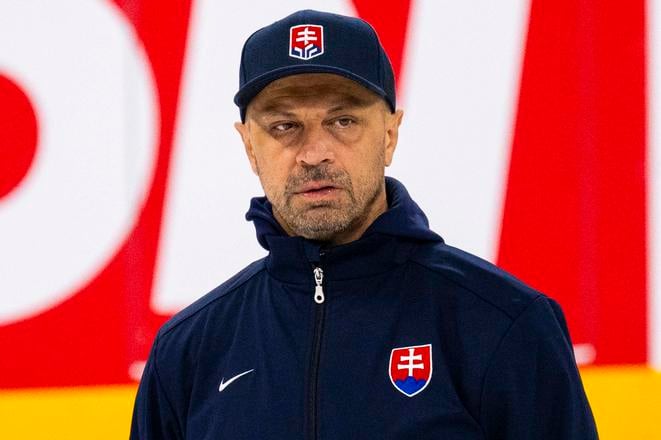 Na snímke asistent trénera slovenskej hokejovej reprezentácie Ján Pardavý počas prvého tréningu slovenskej hokejovej reprezentácie na majstrovstvách sveta v ľadovom hokeji 2025.