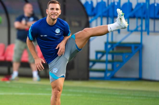 Na snímke Juraj Chvátal počas tréningu futbalovej reprezentácie SR. 