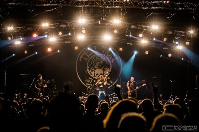 Ten Ton Slug rock the stage at Bloodstock 2019 metal festival in the UK.