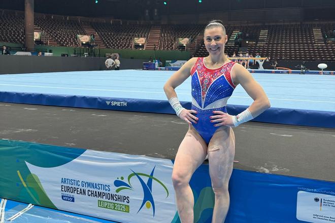 Barbora Mokošová v Lipsku na 13. majstrovstvách Európy v športovej gymnastike.