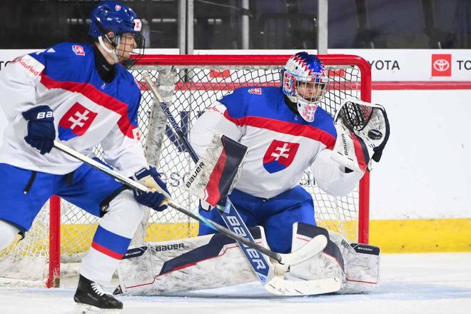 Brankár Michal Prádel (vpravo) môže byť najvyššie vybraný Slovák v tohtoročnom drafte do NHL.