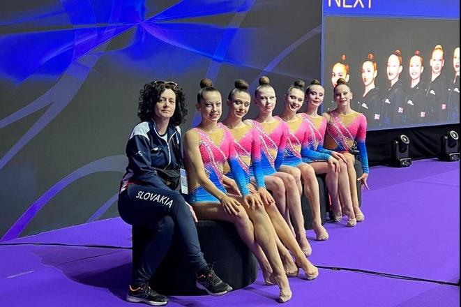 Slovenské moderné gymnastky na ME v Talinne.