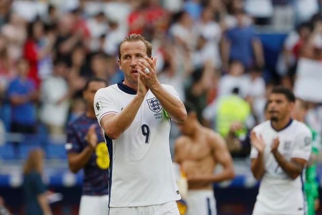 Harry Kane sa postaral o výhru Anglicka na pôde Andorry. AP Photo/Joan Monfort)