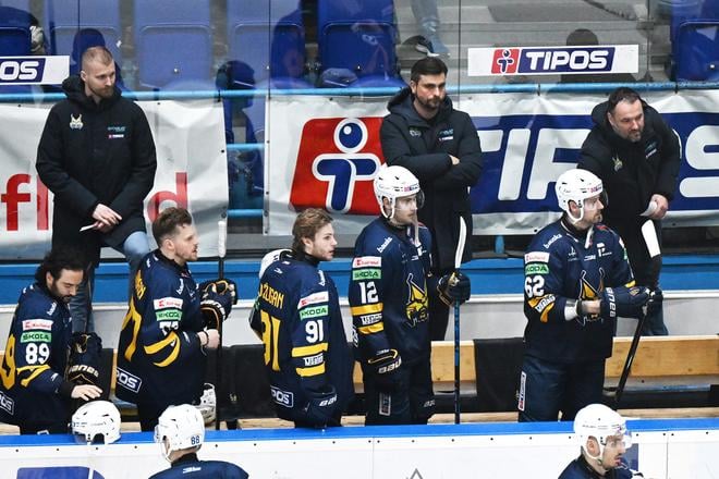 Lavička Spišskej Novej Vsi počas štvrťfinále play-off proti Zvolenu.