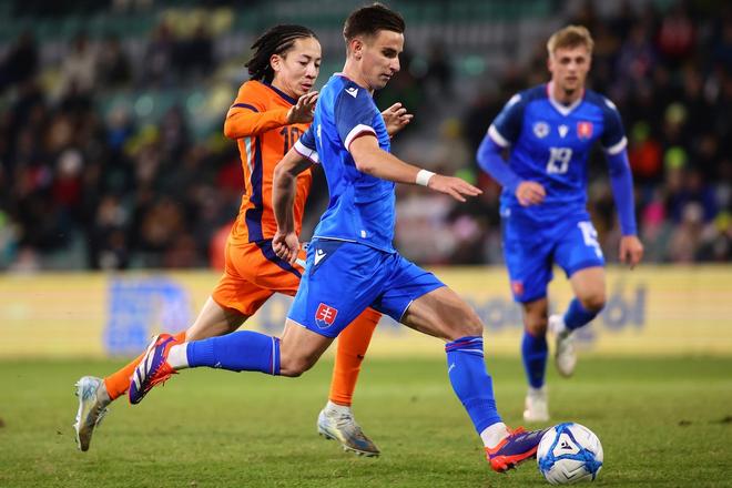 Artur Gajdoš v novembrovom prípravnom stretnutí v Žiline s Holandskom (3:3).