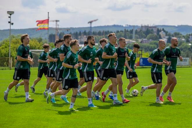 Na snímke hráči 1. FC Tatran Prešov počas prvého tréningu, ktorým odštartovali letnú prípravu na novú sezónu Niké ligy 2025/2026.