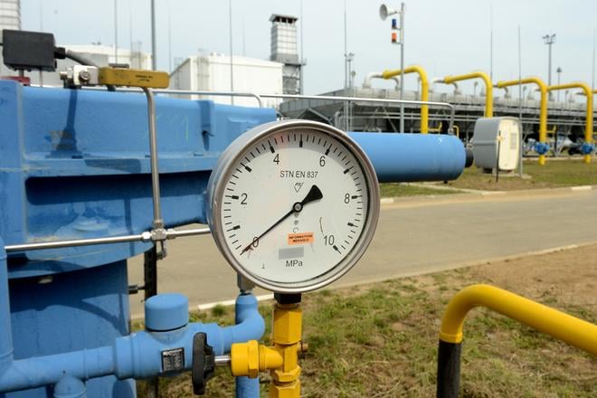 Gas pipeline at Veľké Kapušany, eastern Slovakia