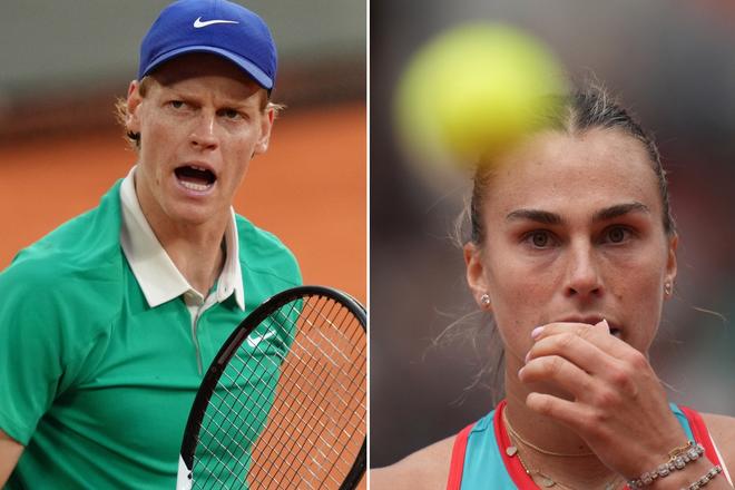 Jannik Sinner a Arina Sobolenková (koláž denníka Šport).