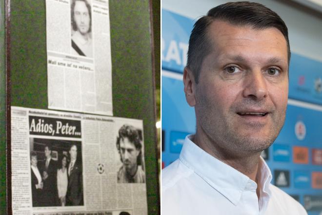 Spomienková stena na pohrebe Petra Dubovského a Richard Trutz - koláž denníka Šport