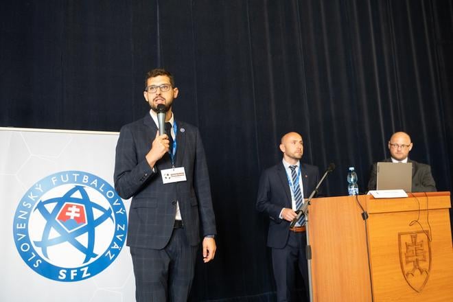 Jakub Čavoj počas medzinárodnej konferencie o korupcii a integrite v športe, ktorá sa konala v júni na Slovensku.