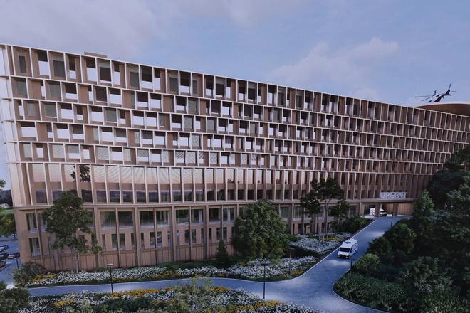 Architectural visualisation of the new military hospital in Prešov.