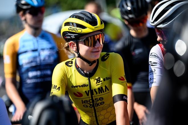 Viktória Chladoňová počas nedávnych majstrovstiev Slovenska v cestnej cyklistike Bánovciach nad Bebravou, kde získala víťazný double.