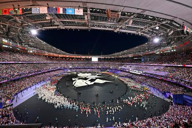 Ilustračná fotografia zo záverečného ceremoniálu počas XXXIII. letných olympijských hier v Paríži, 11. augusta 2024.