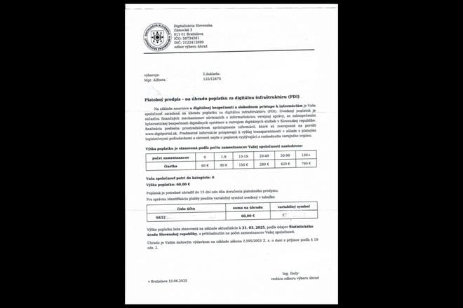 “Digital Infrastructure Fee” letter is fake.