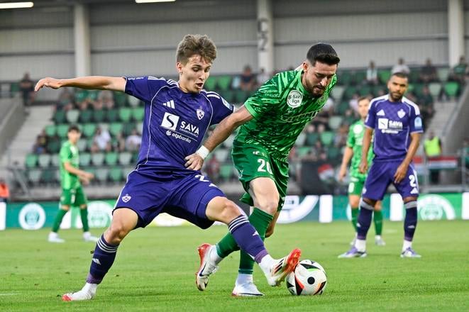 Momentka zo súboja Mariboru s KC Paksi. FOTO Tamas Vasvari/MTI via AP