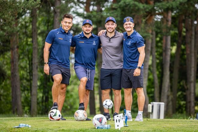 Vo footgolfe pod Tatrami súťažila aj štvorica zľava - Sebastián Čederle, Libor Hudáček, Marko Daňo a Adam Sýkora.
