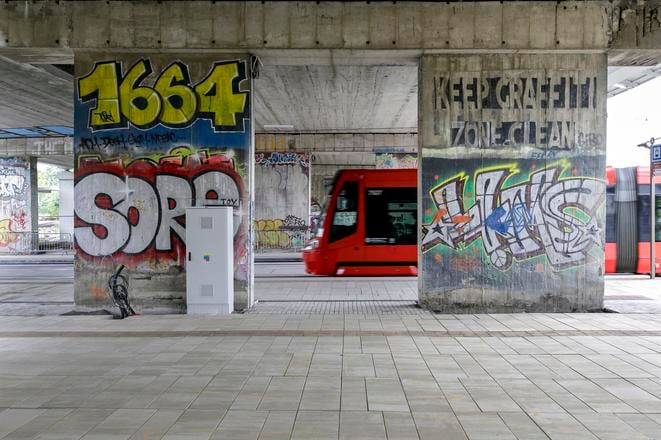 The tram at its final stop, Južné mesto, in Bratislava’s Petržalka borough on Sunday, 27 July 2025.