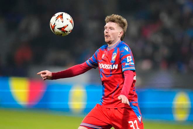 Na archívnej snímke z 12. decembra 2024 v Plzni hráč Viktorie Plzeň Pavel Šulc.