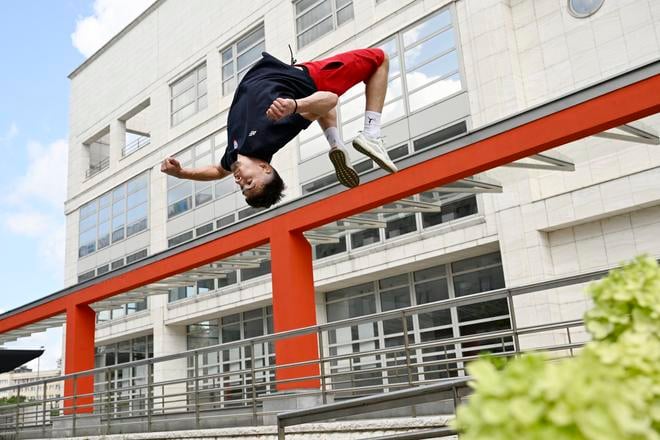 Slovenský reprezentant v parkoure Esteban Malaga.