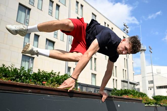 Slovenský reprezentant v parkoure Esteban Malaga.