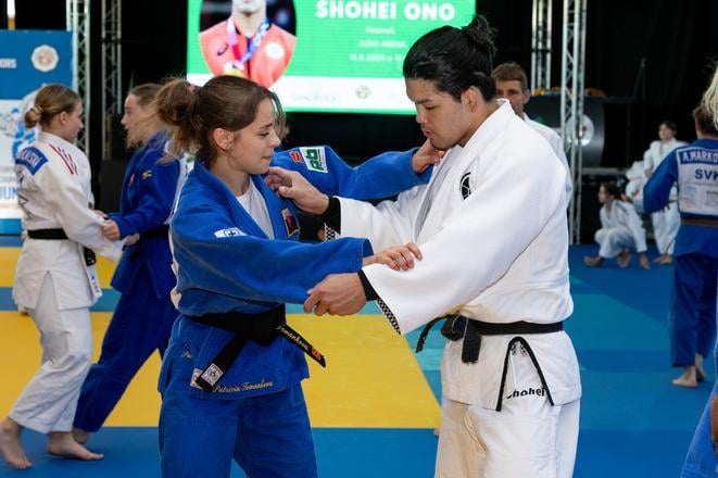 Patrícia Tománková na tréningu s Japoncom Onom.