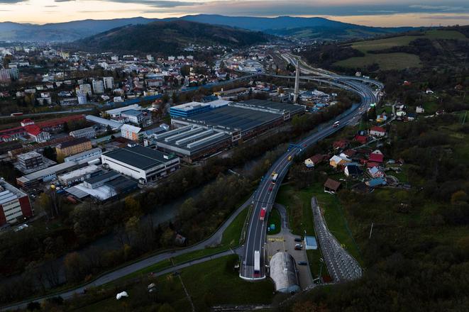 Čadca and the D3 motorway, northern Slovakia