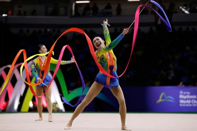 Japonský tim počas cvičenie v brazílskej Carioca Arena v Rio de Janeiro.