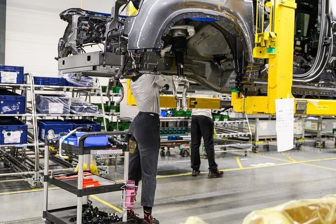 The production facilities of the Jaguar Land Rover plant in Nitra.